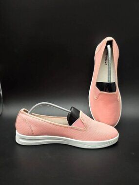 Comfortview Dottie Comfort Canvas Pink Slip on Sneaker Shoes Women's Size 10 WW